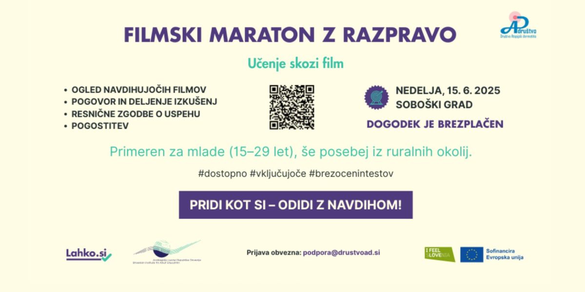 Filmski maraton z razpravo za mlade: Učenje skozi zgodbe!
